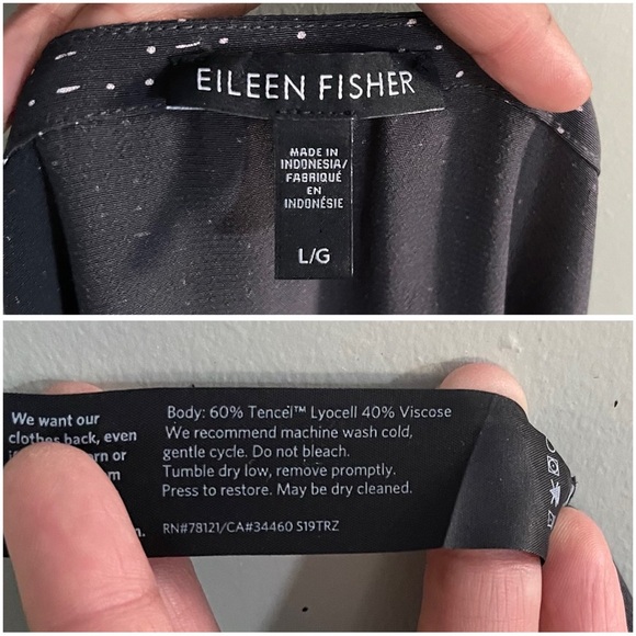 Eileen Fisher Morse Code Graphite gray Shift Dress Tencel blend Large - Picture 4 of 4